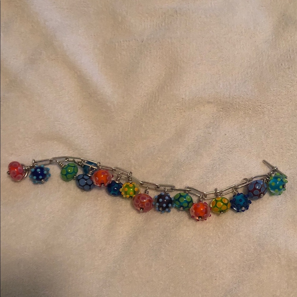 Colorful Beaded Charm Bracelet